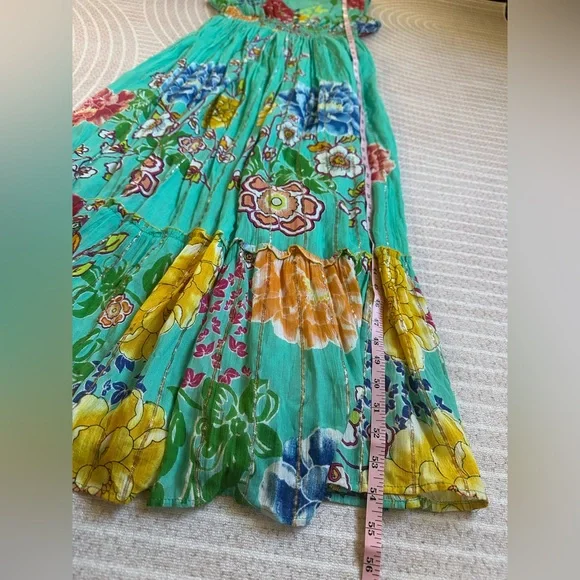 Anthropologie Me 2 Magic Floral Maxi Dress Tropical Resort-wearViscose M Summer - Picture 7 of 12